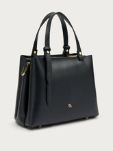 Medium tumbled leather handbag - Black | FRAU