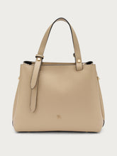 Medium tumbled leather handbag - Sand | FRAU