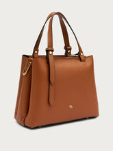 Medium tumbled leather handbag - Wood | FRAU