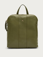 Tumbled leather backpack - Olive | FRAU