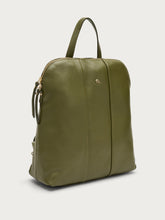 Tumbled leather backpack - Olive | FRAU