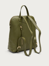 Tumbled leather backpack - Olive | FRAU
