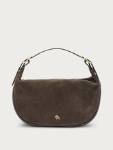 Soft suede handbag - Dark Brown | FRAU