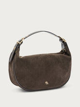 Soft suede handbag - Dark Brown | FRAU