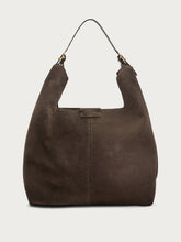 Soft suede tote bag - Dark Brown | FRAU
