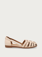 Leather caged ballet flats - Vanilla | FRAU