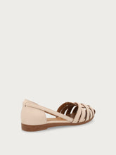 Leather caged ballet flats - Vanilla | FRAU