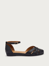 Fisherman-Sandalen aus Leder mit Knöchelriemchen - Schwarz | FRAU