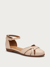 Fisherman-Sandalen aus Leder mit Knöchelriemchen - Vanille | FRAU