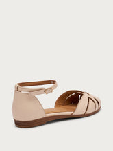 Fisherman-Sandalen aus Leder mit Knöchelriemchen - Vanille | FRAU