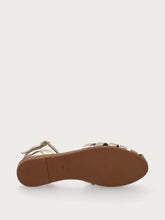 Laminated leather caged sandals with ankle strap - Platinum | FRAU