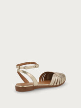 Metallic caged sandals with thin straps - Platinum | FRAU