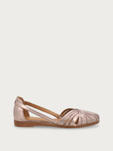 Metallic caged ballet flats with thin straps - Bronze | FRAU