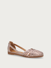 Metallic caged ballet flats with thin straps - Bronze | FRAU