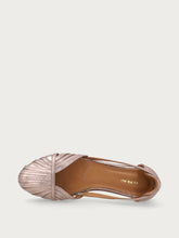 Metallic caged ballet flats with thin straps - Bronze | FRAU
