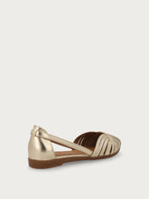 Metallic caged ballet flats with thin straps - Platinum | FRAU