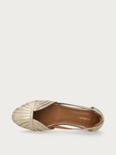 Metallic caged ballet flats with thin straps - Platinum | FRAU