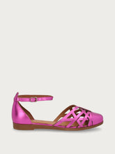 Ballerinas aus perforiertem laminiertem Leder - Fuchsia | FRAU