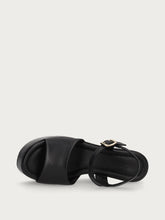 Leather wedge sandals - Black | FRAU