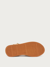 Laminated leather platform gladiator sandals - Platinum | FRAU