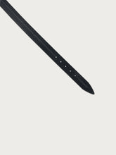 Leather belt with decorative top-stitching - Black | FRAU