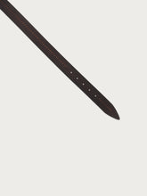 Leather belt with decorative top-stitching - Brown | FRAU