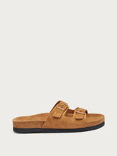 Suede double-strap sliders - Rye | FRAU