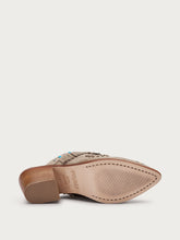 Sabot aus Veloursleder mit Fransen - Sand | FRAU