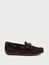 Casual suede boat loafers - Dark Brown | FRAU