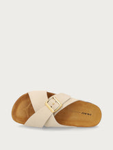 Ciabattina a incrocio in suede - Cappuccino | FRAU