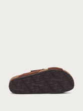 Pantolette mit überkreuztem Riemen aus Veloursleder - Kakao | FRAU