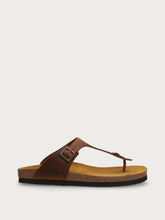 Nubuck thong sandals - Cognac | FRAU