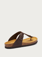 Nubuck thong sandals - Dark Brown | FRAU