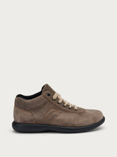 Casual oiled leather high-top sneakers - Antelope | FRAU