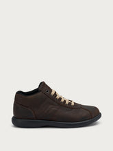 Casual oiled leather high-top sneakers - Brown | FRAU