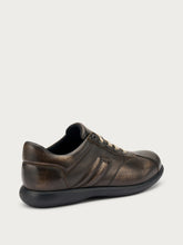 Casual distressed-effect leather sneakers - Antique Brown | FRAU