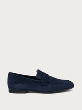 Deconstructed suede loafers - Blue | FRAU
