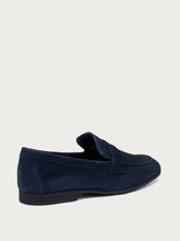 Deconstructed suede loafers - Blue | FRAU