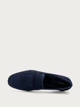 Deconstructed suede loafers - Blue | FRAU