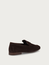 Deconstructed suede loafers - Cocoa | FRAU