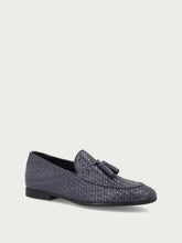 Woven loafers with tassels - Navy Blue | FRAU