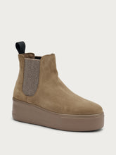 Suede flatform Chelsea boots - Honey | FRAU