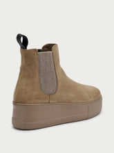 Suede flatform Chelsea boots - Honey | FRAU
