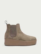 Suede flatform Chelsea boots - Sand | FRAU