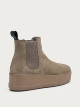Suede flatform Chelsea boots - Sand | FRAU