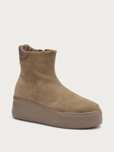 Suede flatform ankle boots - Honey | FRAU