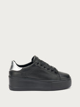 Leather flatform sneakers - BLACKsilver | FRAU