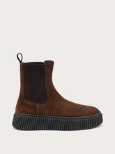 Suede Chelsea boots with grooved sole - Cocoa | FRAU