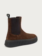 Suede Chelsea boots with grooved sole - Cocoa | FRAU