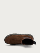 Suede Chelsea boots with grooved sole - Cocoa | FRAU